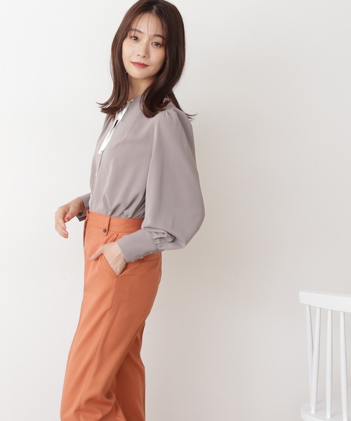 N.（N. Natural Beauty Basic）（エヌエヌナチュラルビューティーベーシック）の「【松井愛莉さん着用】◆リボンとろみブラウス（シャツ/ブラウス・レディース・オフホワイト/ドット/ベージュ/グリーン・MEDIUM）」の20枚目の写真