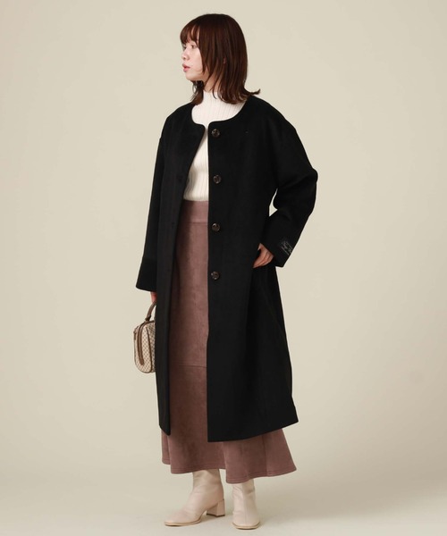 archives（アルシーヴ）の「ノーカラーコート（ノーカラーコート・レディース・グリーン/アイボリー/グレイッシュベージュ/ブラック・MEDIUM）」の2枚目の写真