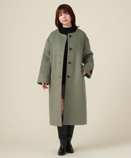 archives（アルシーヴ）の「ノーカラーコート（ノーカラーコート・レディース・グリーン/アイボリー/グレイッシュベージュ/ブラック・MEDIUM）」の11枚目の写真