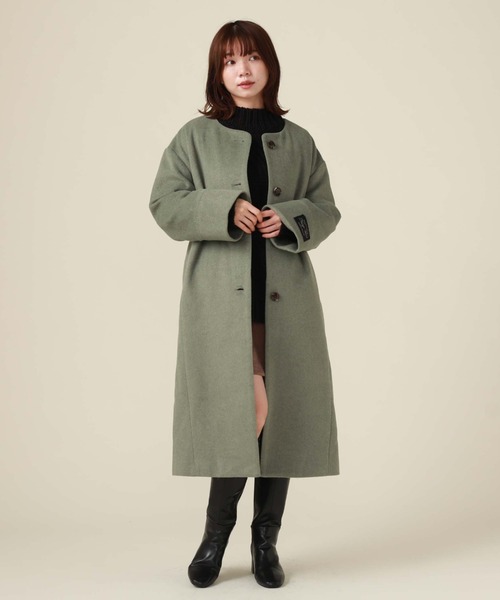 archives（アルシーヴ）の「ノーカラーコート（ノーカラーコート・レディース・グリーン/アイボリー/グレイッシュベージュ/ブラック・MEDIUM）」の12枚目の写真