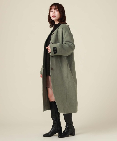archives（アルシーヴ）の「ノーカラーコート（ノーカラーコート・レディース・グリーン/アイボリー/グレイッシュベージュ/ブラック・MEDIUM）」の13枚目の写真