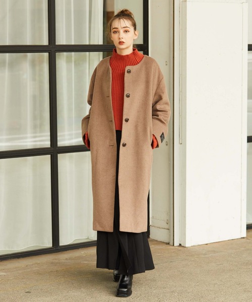 archives（アルシーヴ）の「ノーカラーコート（ノーカラーコート・レディース・グリーン/アイボリー/グレイッシュベージュ/ブラック・MEDIUM）」の5枚目の写真