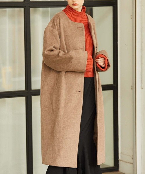 archives（アルシーヴ）の「ノーカラーコート（ノーカラーコート・レディース・グリーン/アイボリー/グレイッシュベージュ/ブラック・MEDIUM）」の8枚目の写真