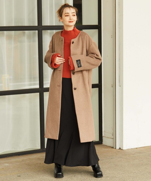 archives（アルシーヴ）の「ノーカラーコート（ノーカラーコート・レディース・グリーン/アイボリー/グレイッシュベージュ/ブラック・MEDIUM）」の7枚目の写真