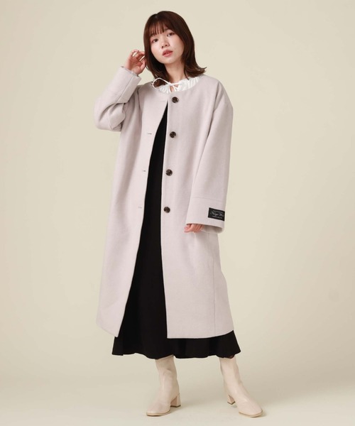 archives（アルシーヴ）の「ノーカラーコート（ノーカラーコート・レディース・グリーン/アイボリー/グレイッシュベージュ/ブラック・MEDIUM）」の17枚目の写真