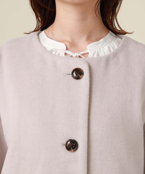 archives（アルシーヴ）の「ノーカラーコート（ノーカラーコート・レディース・グリーン/アイボリー/グレイッシュベージュ/ブラック・MEDIUM）」の22枚目の写真