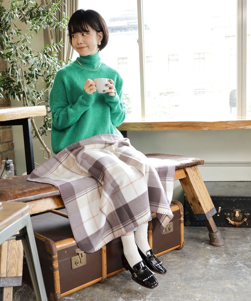 SESTO（セスト）の「gu22aw/チェックかがりフリースブランケット