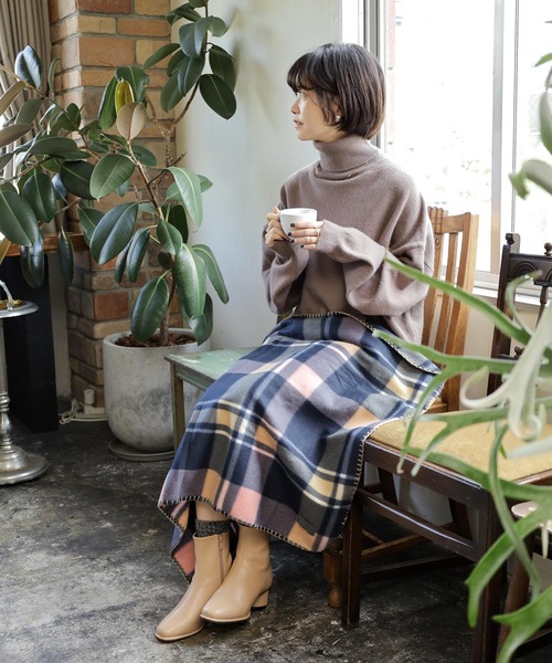 BTS 両面別柄ブランケット確認用 SESTO（セスト）の「gu22aw/チェックかがりフリースブランケット