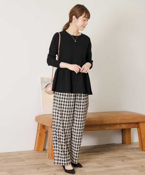 URBAN RESEARCH Sonny Label（アーバンリサーチサニーレーベル）の「『WEB/一部店舗限定』ペプラムニットプルオーバー（ニット/セーター・レディース・ブラック/ピンク/ベージュ系その他・FREE）」の20枚目の写真