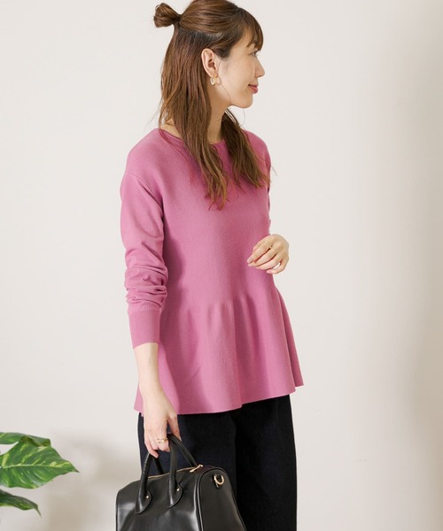 URBAN RESEARCH Sonny Label（アーバンリサーチサニーレーベル）の「『WEB/一部店舗限定』ペプラムニットプルオーバー（ニット/セーター・レディース・ブラック/ピンク/ベージュ系その他・FREE）」の9枚目の写真