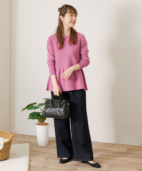 URBAN RESEARCH Sonny Label（アーバンリサーチサニーレーベル）の「『WEB/一部店舗限定』ペプラムニットプルオーバー（ニット/セーター・レディース・ブラック/ピンク/ベージュ系その他・FREE）」の13枚目の写真