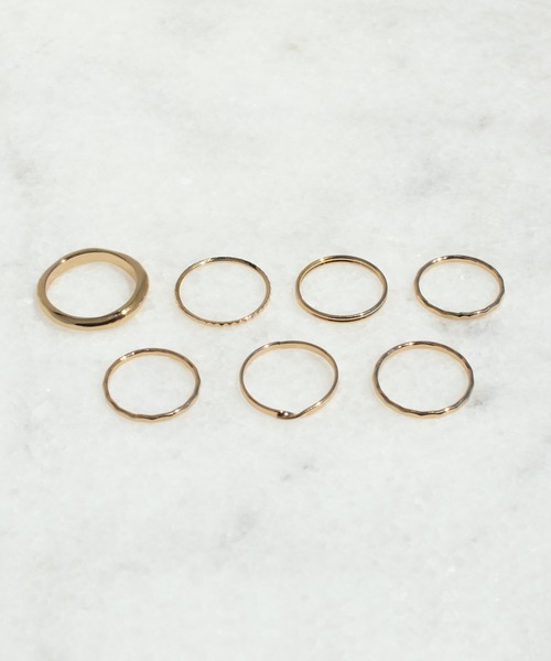GOLDY(ゴールディ)の「7PCS セット フラット ラインド リング(リング・レディース・シルバー/ゴールド・FREE)」の6枚目の写真