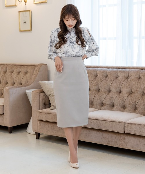 Julia Boutique（ジュリアブティック）の「ミディアム丈・ウールタッチタイトスカート/22507（スカート・レディース・グレー/ベージュ/A/B/ブラック・MEDIUM）」の10枚目の写真