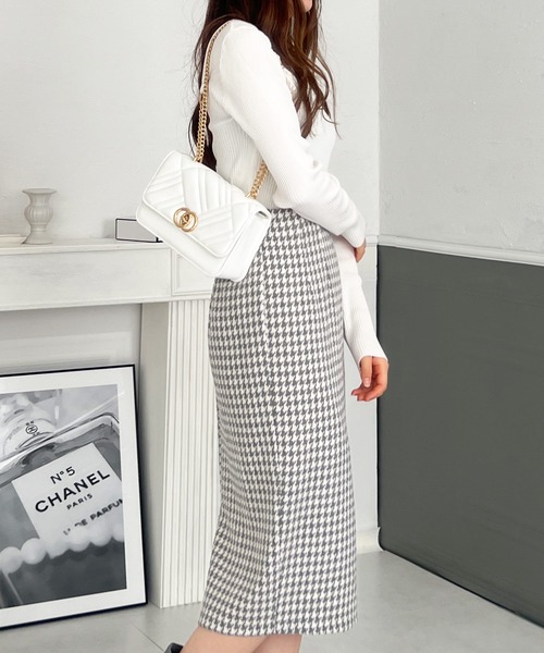 Julia Boutique（ジュリアブティック）の「ミディアム丈・ウールタッチタイトスカート/22507（スカート・レディース・グレー/ベージュ/A/B/ブラック・MEDIUM）」の22枚目の写真