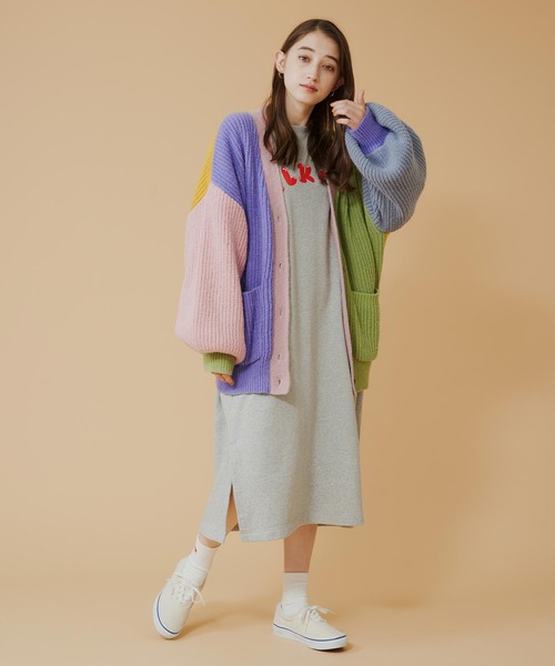 MILKFED.（ミルクフェド）の「PANELED KNIT CARDIGAN（ニット/セーター・レディース・ベージュ/マルチ・ONE SIZE）」の7枚目の写真