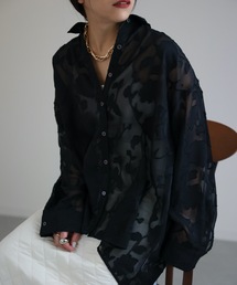 ap retro | シアーフラワーオーバーサイズジャガードシャツ(シャツ/ブラウス)