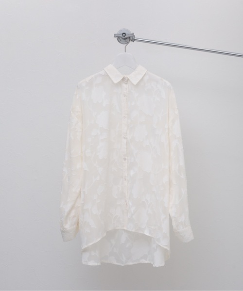 ap retro(アプレトロ)の「シアーフラワーオーバーサイズジャガードシャツ(シャツ/ブラウス・レディース・アイボリー/ブラック・FREE)」の11枚目の写真