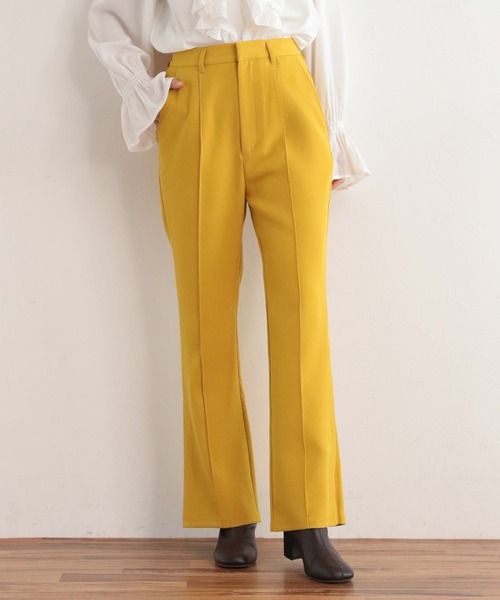 mysty woman（ミスティウーマン）の「カラバリフレアスリットパンツ2  168174（スラックス・レディース・ブラック/アイボリー/マスタード/ブラウン系その他/ブルーパープル・SMALL/MEDIUM/LARGE）」の5枚目の写真