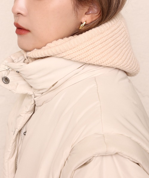 one after another NICE CLAUP（ワンアフターアナザーナイスクラップ）の「ニットスナップバラクラバ（ニットキャップ/ビーニー・レディース・ベージュ/ブルー/アイボリー・FREE）」の6枚目の写真