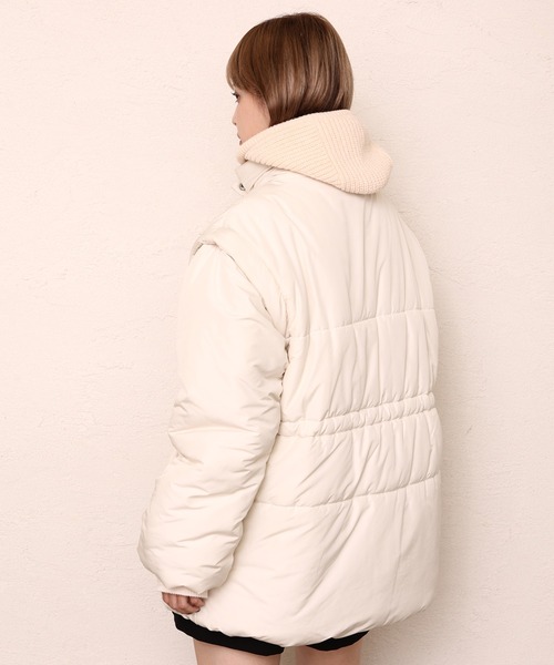 one after another NICE CLAUP（ワンアフターアナザーナイスクラップ）の「ニットスナップバラクラバ（ニットキャップ/ビーニー・レディース・ベージュ/ブルー/アイボリー・FREE）」の12枚目の写真