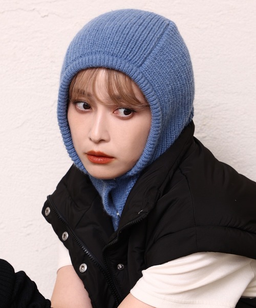 one after another NICE CLAUP（ワンアフターアナザーナイスクラップ）の「ニットスナップバラクラバ（ニットキャップ/ビーニー・レディース・ベージュ/ブルー/アイボリー・FREE）」の16枚目の写真