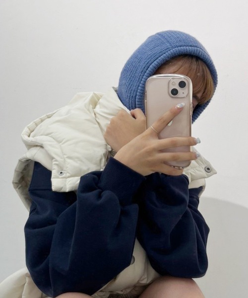 one after another NICE CLAUP（ワンアフターアナザーナイスクラップ）の「ニットスナップバラクラバ（ニットキャップ/ビーニー・レディース・ベージュ/ブルー/アイボリー・FREE）」の20枚目の写真