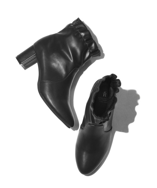 ROPE' PICNIC(ロペピクニック)の「ギャザーソフトストレッチショートブーツ(ブーツ・レディース・ブラック/キナリ・S/M/L)」の8枚目の写真