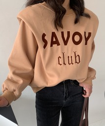 ショルダータックロゴ刺繍裏起毛トレーナー