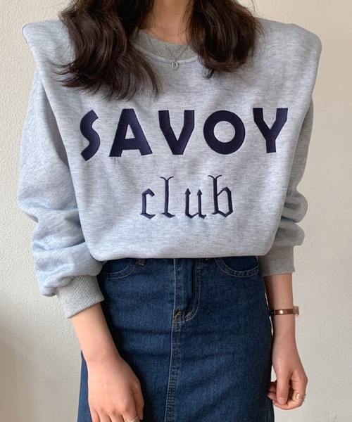ECLIN(エクラン)の「ショルダータックロゴ刺繍裏起毛トレーナー(スウェット・レディース・アイボリー/グレー/モカ/ネイビー・FREE)」の13枚目の写真