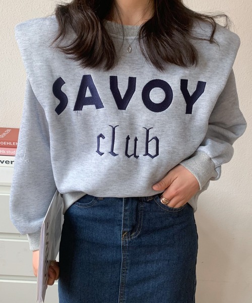 ECLIN(エクラン)の「ショルダータックロゴ刺繍裏起毛トレーナー(スウェット・レディース・アイボリー/グレー/モカ/ネイビー・FREE)」の15枚目の写真