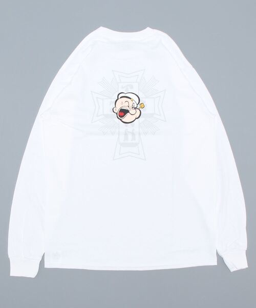 POPEYE(ポパイ)の「POPEYE CROSS L/S T-SHIRTS/スラッシャーポパイコラボバックプリント長袖ロンT(Tシャツ/カットソー・メンズ・ブラック/ホワイト/レッド・LARGE/MEDIUM/X-LARGE)」の18枚目の写真