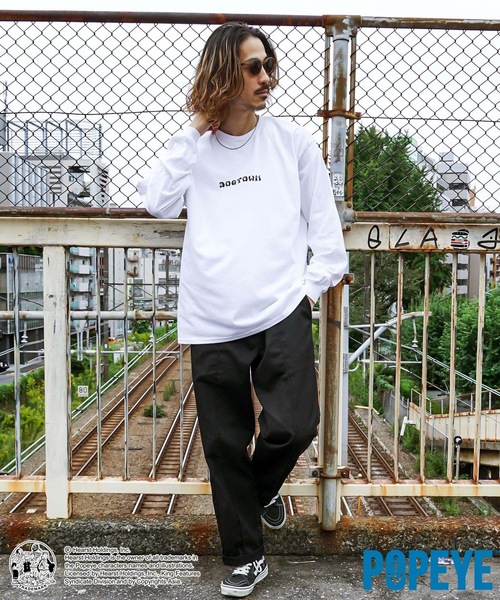 POPEYE(ポパイ)の「POPEYE CROSS L/S T-SHIRTS/スラッシャーポパイコラボバックプリント長袖ロンT(Tシャツ/カットソー・メンズ・ブラック/ホワイト/レッド・LARGE/MEDIUM/X-LARGE)」の6枚目の写真