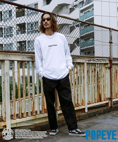 POPEYE(ポパイ)の「POPEYE CROSS L/S T-SHIRTS/スラッシャーポパイコラボバックプリント長袖ロンT(Tシャツ/カットソー・メンズ・ブラック/ホワイト/レッド・LARGE/MEDIUM/X-LARGE)」の7枚目の写真