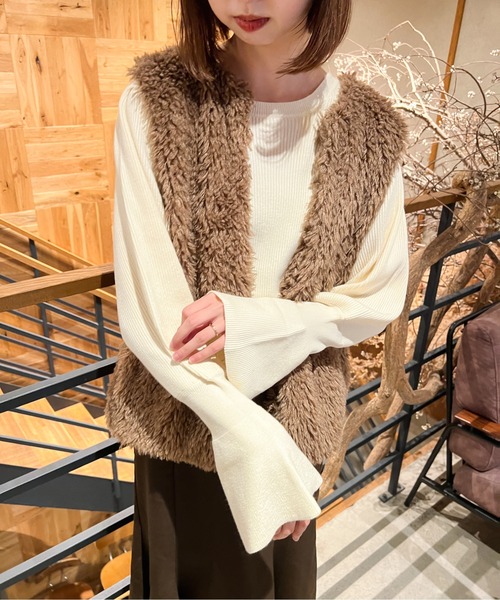 Ambre Ciel(アンブルシエル)の「キャンディースリーブニット/【WEB/EC限定商品】(ニット/セーター・レディース・ブラック/アイボリー/モカ/オレンジ・FREE)」の10枚目の写真