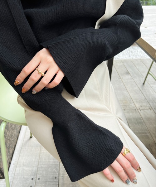 Ambre Ciel(アンブルシエル)の「キャンディースリーブニット/【WEB/EC限定商品】(ニット/セーター・レディース・ブラック/アイボリー/モカ/オレンジ・FREE)」の7枚目の写真