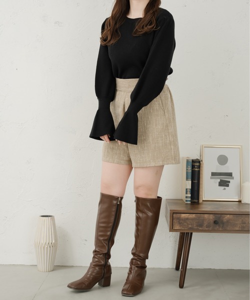 Ambre Ciel(アンブルシエル)の「キャンディースリーブニット/【WEB/EC限定商品】(ニット/セーター・レディース・ブラック/アイボリー/モカ/オレンジ・FREE)」の17枚目の写真
