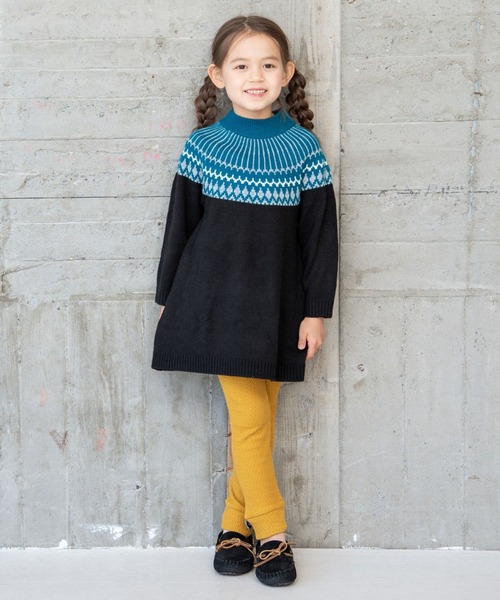 RAGMART（ラグマート）の「ニットワンピース（ワンピース・キッズ・ブラック/グレー・110cm/120cm/130cm/100cm）」の4枚目の写真