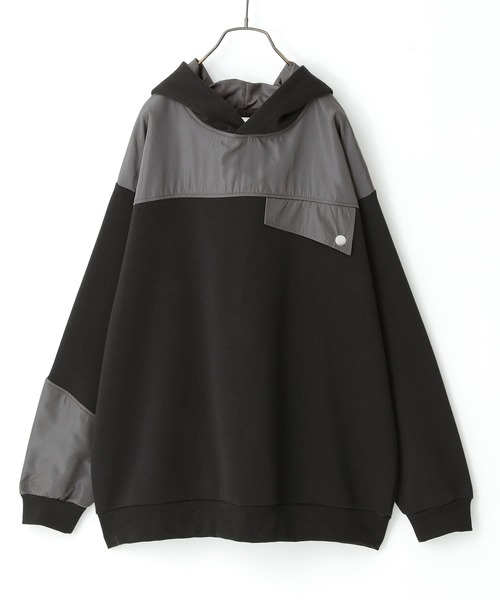 osharewalker（オシャレウォーカー）の「【廃盤】『配色切替裏起毛スウェットパーカー』（パーカー・メンズ・カーキ/ブラック・2/3）」の15枚目の写真