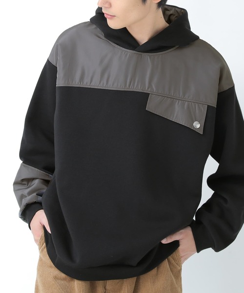 osharewalker（オシャレウォーカー）の「【廃盤】『配色切替裏起毛スウェットパーカー』（パーカー・メンズ・カーキ/ブラック・2/3）」の12枚目の写真