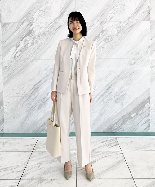 OPAQUE.CLIP（オペークドットクリップ）の「◆DELEGANT ダブルクロス ワイドパンツ【OPAQUE.CLIP NAVY】（その他パンツ・レディース・ナチュラル/ブラック/ネイビー・36/38/40）」の6枚目の写真