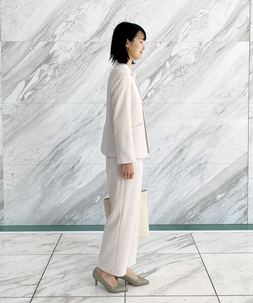 OPAQUE.CLIP（オペークドットクリップ）の「◆DELEGANT ダブルクロス ワイドパンツ【OPAQUE.CLIP NAVY】（その他パンツ・レディース・ナチュラル/ブラック/ネイビー・36/38/40）」の4枚目の写真