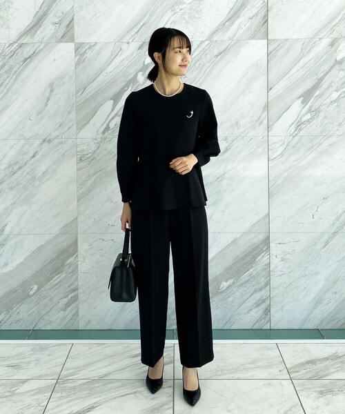 OPAQUE.CLIP（オペークドットクリップ）の「◆DELEGANT ダブルクロス ワイドパンツ【OPAQUE.CLIP NAVY】（その他パンツ・レディース・ナチュラル/ブラック/ネイビー・36/38/40）」の11枚目の写真