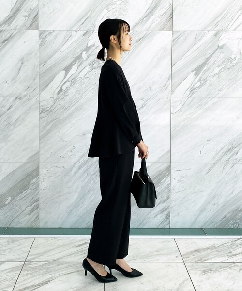 OPAQUE.CLIP（オペークドットクリップ）の「◆DELEGANT ダブルクロス ワイドパンツ【OPAQUE.CLIP NAVY】（その他パンツ・レディース・ナチュラル/ブラック/ネイビー・36/38/40）」の16枚目の写真