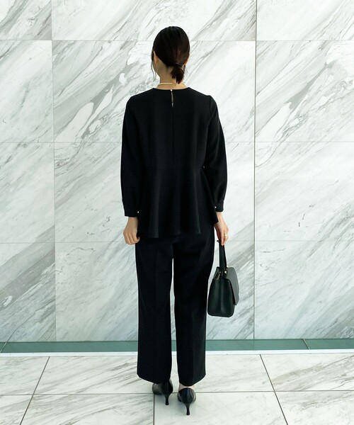 OPAQUE.CLIP（オペークドットクリップ）の「◆DELEGANT ダブルクロス ワイドパンツ【OPAQUE.CLIP NAVY】（その他パンツ・レディース・ナチュラル/ブラック/ネイビー・36/38/40）」の8枚目の写真