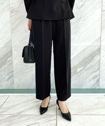 OPAQUE.CLIP | DELEGANT ダブルクロスワイドパンツ【OPAQUE.CLIP NAVY】(その他パンツ)