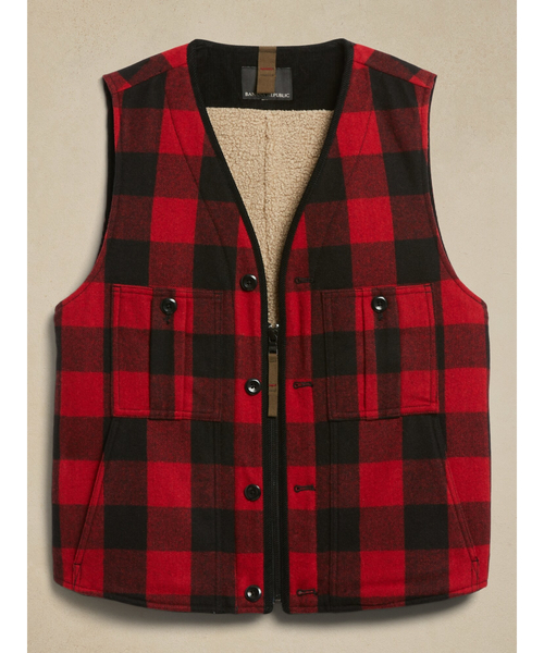 Banana Republic(バナナリパブリック)の「Neve プレイド ベスト(ベスト・メンズ・レッド系その他・L/M/S/XL)」の5枚目の写真