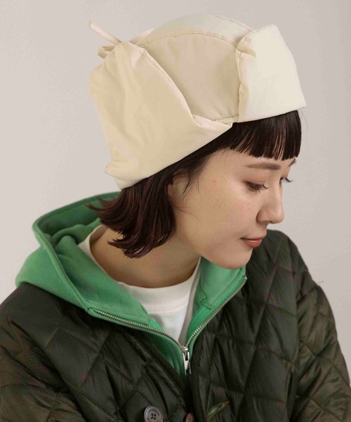 CONTROL FREAK（コントロールフリーク）の「CONTROL FREAK(コントロールフリーク)ダウン風フライトキャップ（キャップ・レディース・グリーン/アイボリー/ブラック・FREE）」の2枚目の写真