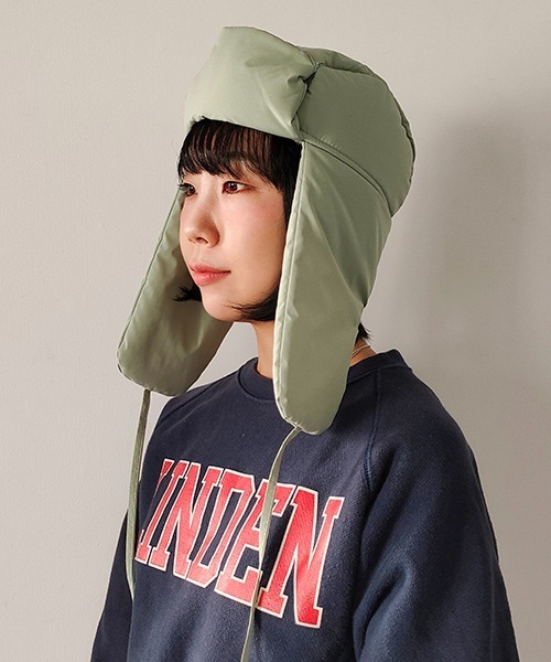 CONTROL FREAK（コントロールフリーク）の「CONTROL FREAK(コントロールフリーク)ダウン風フライトキャップ（キャップ・レディース・グリーン/アイボリー/ブラック・FREE）」の12枚目の写真