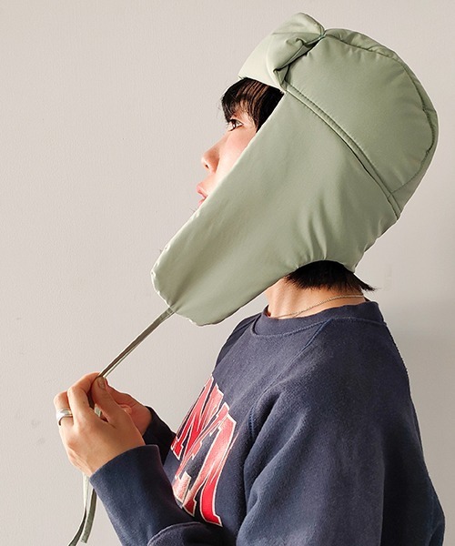 CONTROL FREAK（コントロールフリーク）の「CONTROL FREAK(コントロールフリーク)ダウン風フライトキャップ（キャップ・レディース・グリーン/アイボリー/ブラック・FREE）」の15枚目の写真