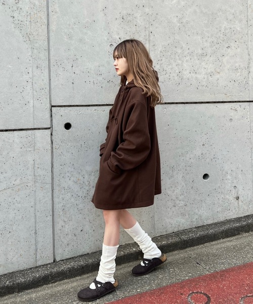 shesame(シーセム)の「フェイクウールフードコート(その他アウター・レディース・ダークブラウン/オレンジ/杢グレー・MEDIUM/LARGE)」の19枚目の写真